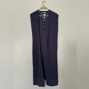 Chico's Deep Blue Knit Cardigan vest Women’s Size 0